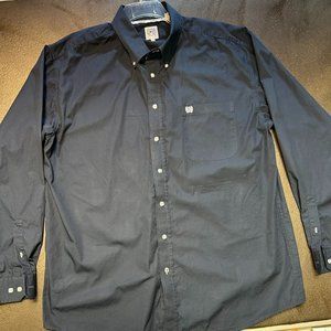 CINCH Men's XL Western Button Down Shirt Long Sleeve Black Square Buttons